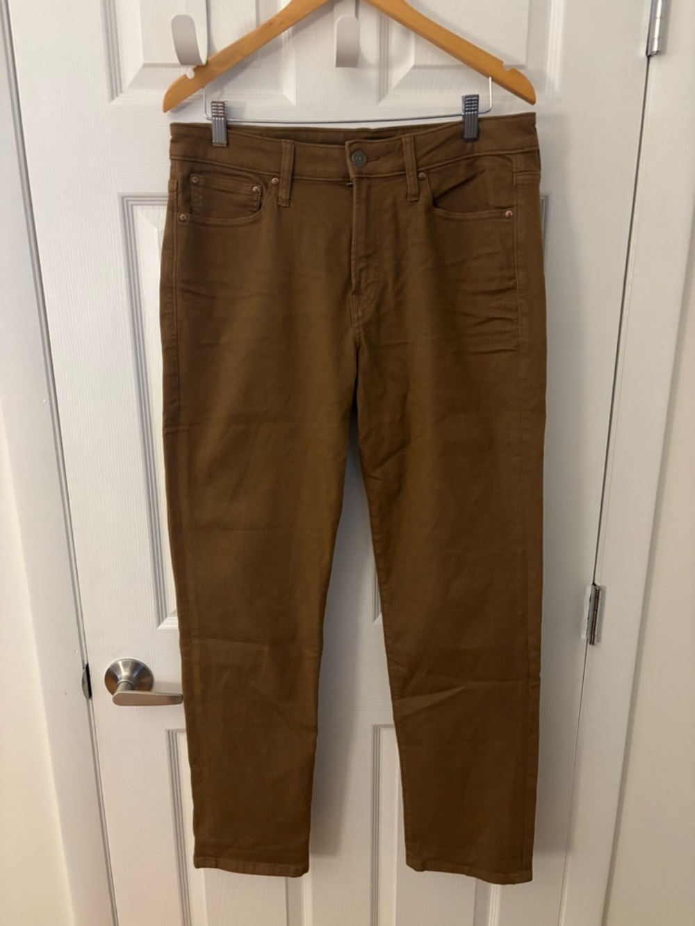 Express Brown Straight Leg High-Rise Pants
